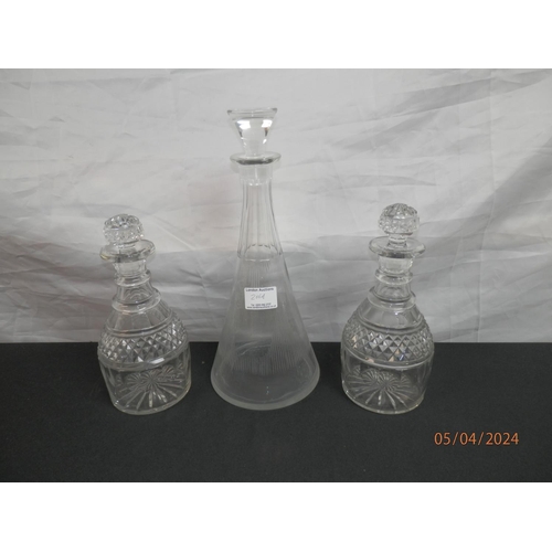 266A - Lot of Cut Glass/ Crystal Decanters