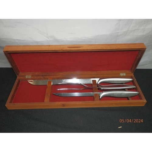 275 - Unused Carving Set in Wooden Case