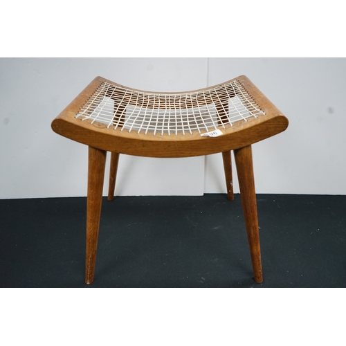 396 - Mid Century Ottoman in the Style of Hans Wegner Marked 