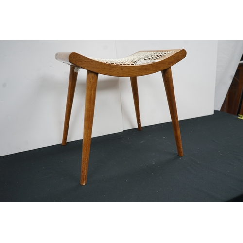 396 - Mid Century Ottoman in the Style of Hans Wegner Marked 