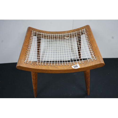 396 - Mid Century Ottoman in the Style of Hans Wegner Marked 