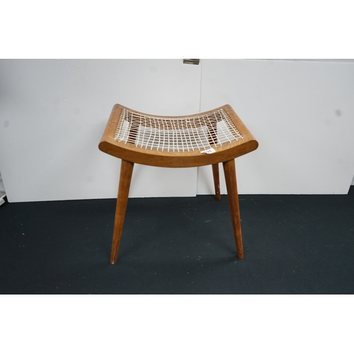 396 - Mid Century Ottoman in the Style of Hans Wegner Marked 