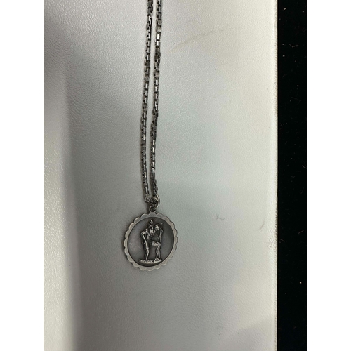 1214 - Sterling Silver St Christopher medal on a silver chain