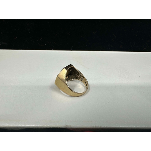 1223 - 1/10 Krugerrand Ring Size P in a 9ct Mount 8g