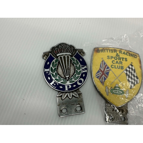 257 - British Racing and Sports Car Club Car Badge and a Far East Prisoners of War Car Badge