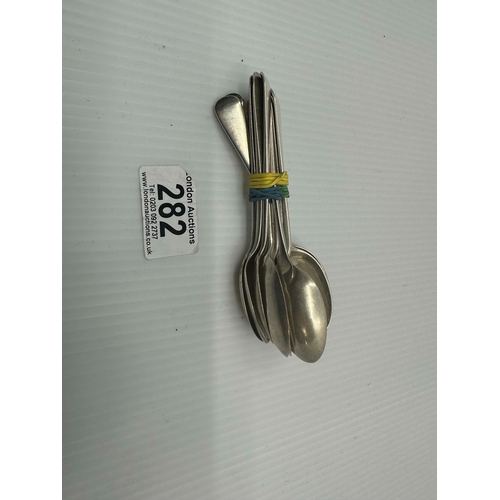 282 - 10 Francis Higgins Hallmarked Silver Teaspoons 155g