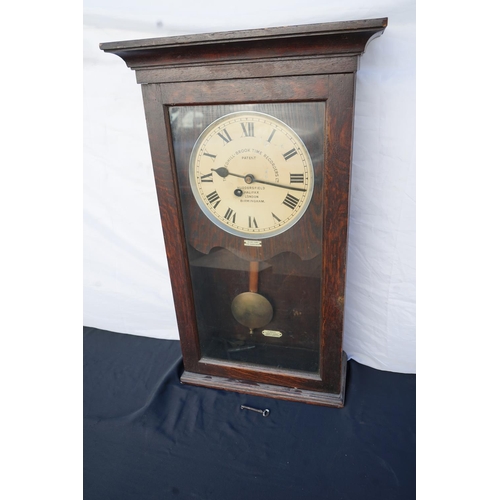 10A - Gledhill-Brook Time Recorder Oak Cased Clocking in Clock