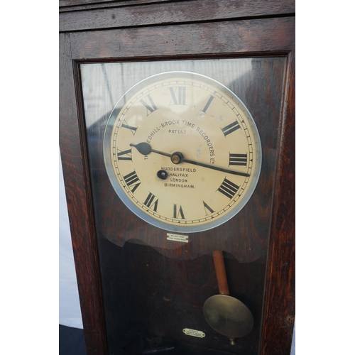 10A - Gledhill-Brook Time Recorder Oak Cased Clocking in Clock