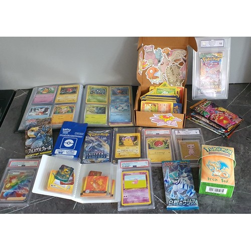 8 - Lot of various Pokemon Cards Including vintage and modern, 15 unopened packs, graded cards and packs... 