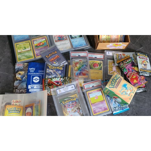 8 - Lot of various Pokemon Cards Including vintage and modern, 15 unopened packs, graded cards and packs... 