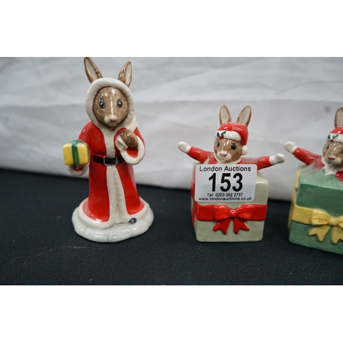 153 - Group of Royal Doulton Bunnykins Christmas Figurines