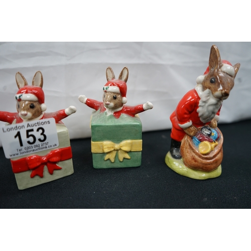 153 - Group of Royal Doulton Bunnykins Christmas Figurines