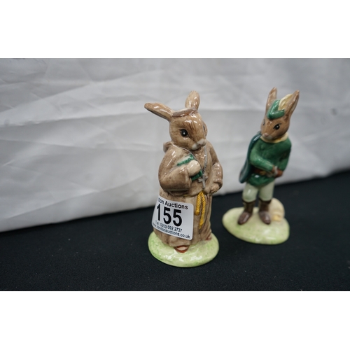 155 - Royal Doulton Bunnykins Figurines: Robin Hood and Friar Tuck