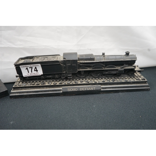 174 - A Collection of 7  Model Trains, Cars & Miners Lamp By 