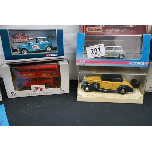 201 - A Collection of 8 Model Cars including Matchbox & Corgi
Mint and Boxed