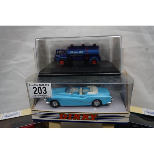 203 - Mint & Boxed Collection of 8 Model Cars
Dinky, Hornby, EFC First Editions & Corgi 