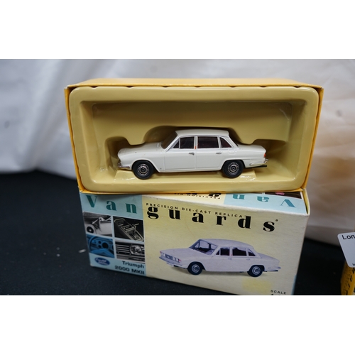 211 - 3 Mint & Boxed Vanguard Model Cars 
Triumph Spitfire MK11, Triumph 2000 Mk11 & Ford Popular