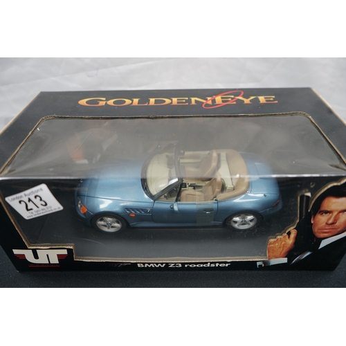 213 - A Mint & Boxed James Bond Goldeneye Z3 Roadster 1;18