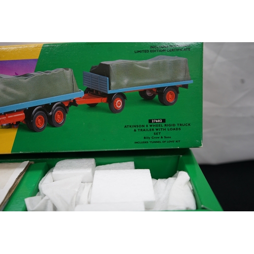 217 - Mint & Boxed Corgi Atkinson 8 Wheel Rigid Truck & Trailer with Loads Set