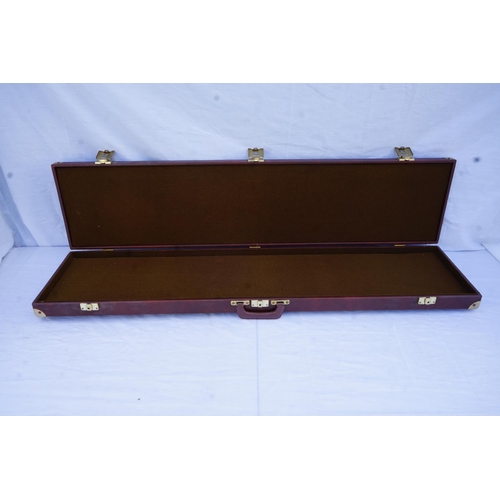 234 - Dark Tan Leather Gun Case 1300x300x80mm c/w with Carry Handle, Locks & Soft Lining