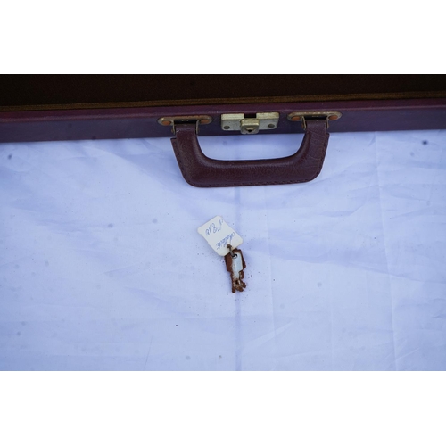 235 - Dark Tan Leather Gun Case 1300x300x80mm c/w Carry Handle, Locks & Soft Lining