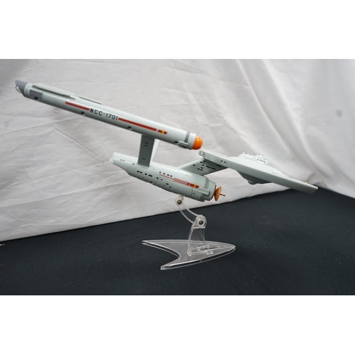 241 - A Vintage StarTrek Model of USS Enterprise on Adjustable Display Stand Battery Operated Sound Effect... 