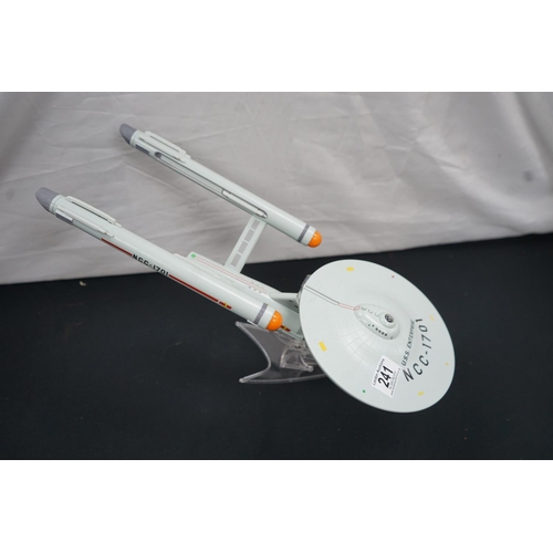 241 - A Vintage StarTrek Model of USS Enterprise on Adjustable Display Stand Battery Operated Sound Effect... 