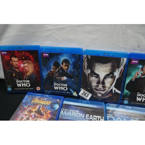 263 - A Collection of 12 Blueray DVD's Sar Trek, Doctor Who, & Others