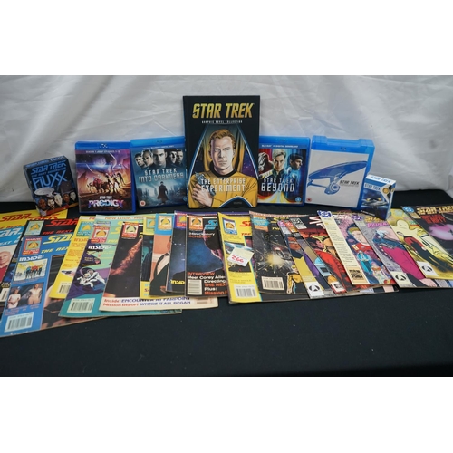 266 - A mixed Box of Star Trek Related Items including Blue Rays, Playing  Cards and Magazines