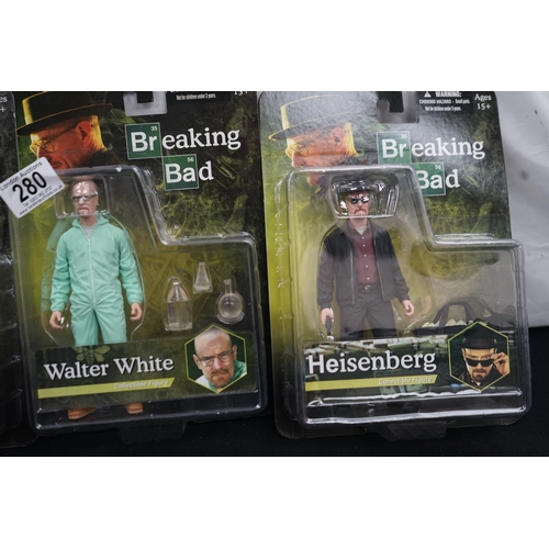 280 - 3 Mint and Sealed Breaking Bad Action Figures