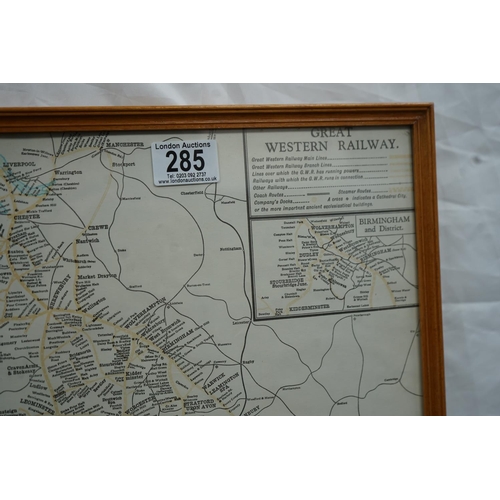 285 - Old Framed Railway Map