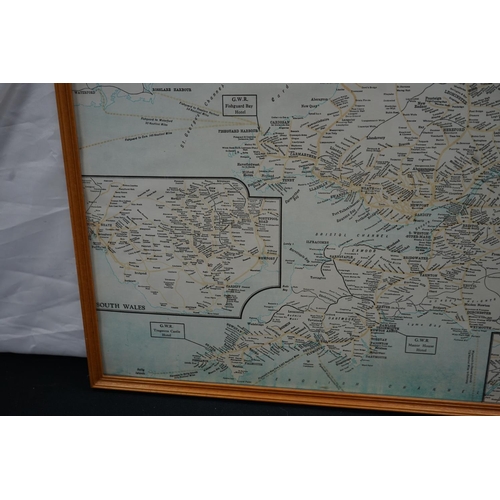 285 - Old Framed Railway Map