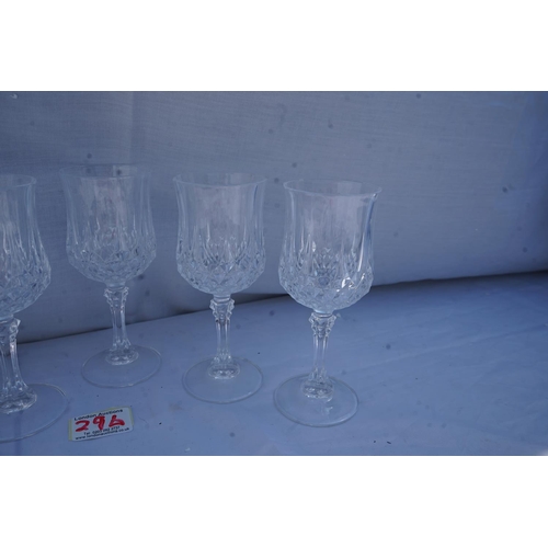 296 - Set of 6 Good Quality Crystal Glasses