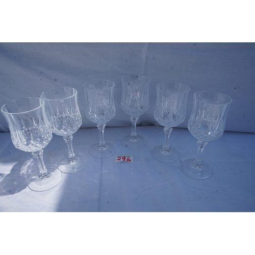 296 - Set of 6 Good Quality Crystal Glasses