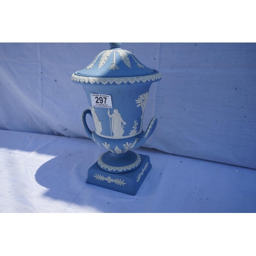 297 - Rare Wedgwood Jasperware Campagna Lidded Urn