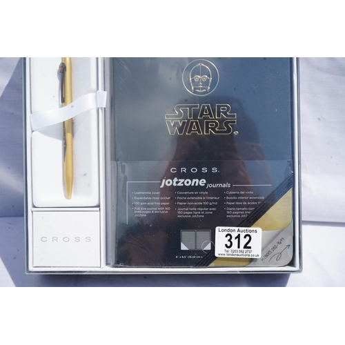 312 - New and Boxed Star Wars Cross Jotzone Journal with Pen