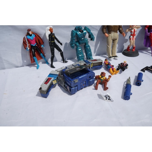 332 - Lot of Vintage Action Figures to include X Men, The A Team etc