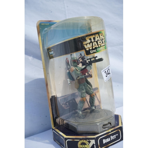 342 - Mint and Boxed Star Wars Boba Fett Rotating Action Figure