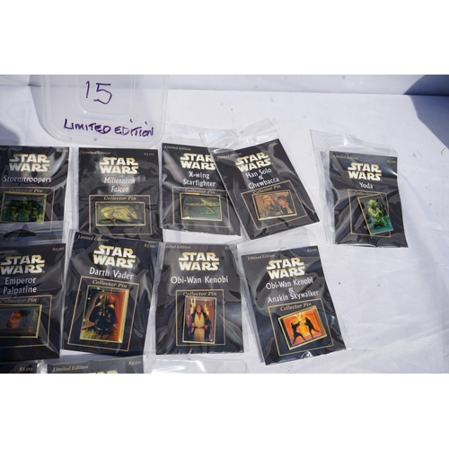 343 - Good Collection of Unused Star Wars Collectors Pins