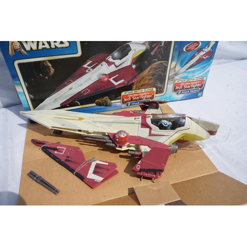 345 - Mint and Boxed Star Wars Attack of the Clones Obi-Wan Knobis Jedi Star Fighter