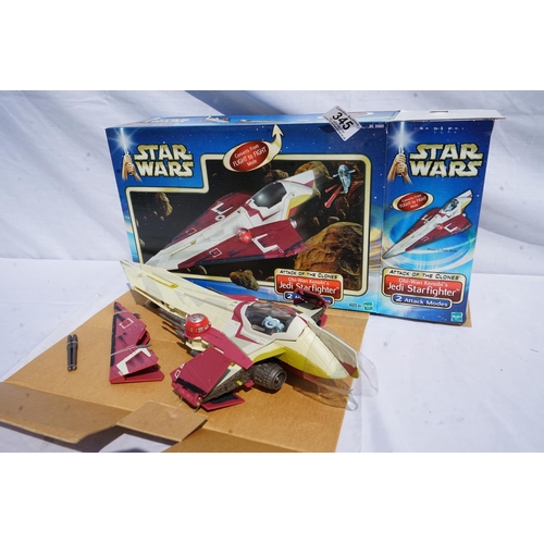 345 - Mint and Boxed Star Wars Attack of the Clones Obi-Wan Knobis Jedi Star Fighter