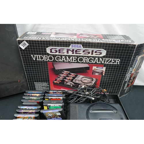 358 - Boxed Sega Genesis Video Game Organiser with Various Games