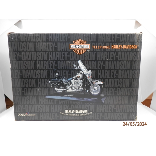 532 - Mint and Boxed Novelty Harley Davidson Telephone