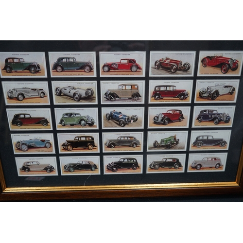 402 - Two Framed Cigarette Card Sets: Motor Car Interest