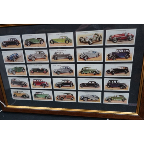 402 - Two Framed Cigarette Card Sets: Motor Car Interest