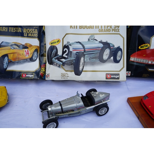 406 - Group of 4 Boxed Burago Diecast Metal Car Kits