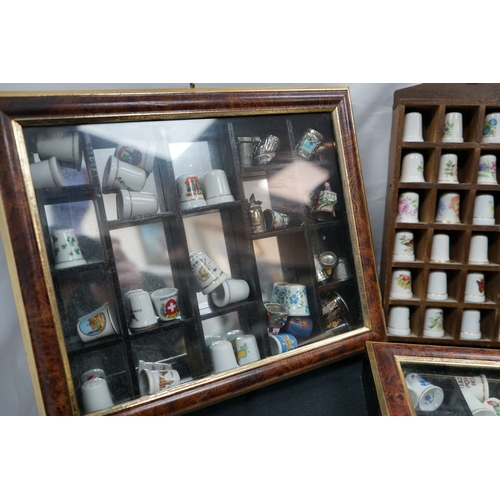 398A - Large Collection of Vintage and Antique Thimbles in Display Stands