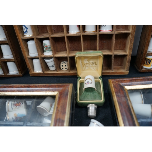 398A - Large Collection of Vintage and Antique Thimbles in Display Stands