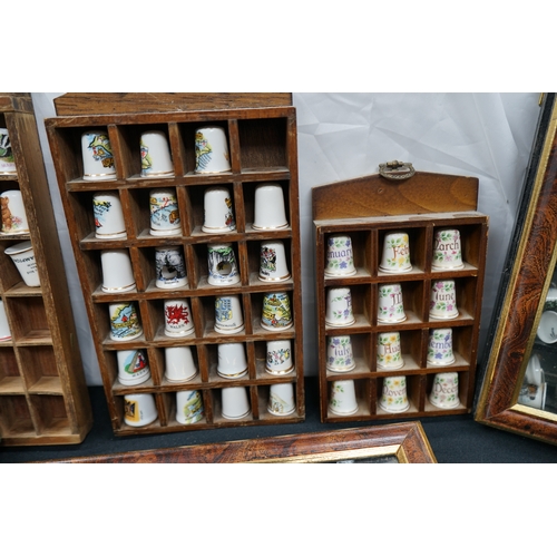 398A - Large Collection of Vintage and Antique Thimbles in Display Stands