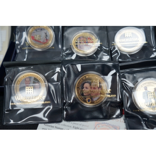 398 - Large Collection of Prince William and Catherine Middleton Cook Islands One Dollar Coins , also incl... 